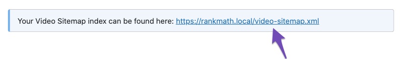 Rank Math Video Sitemap URL